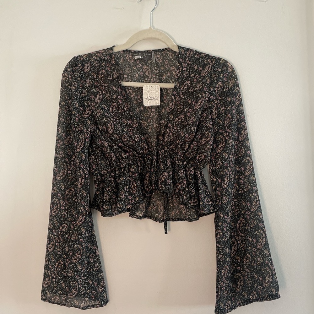 NWT: Free People Semi-Sheer Flowy Blouse